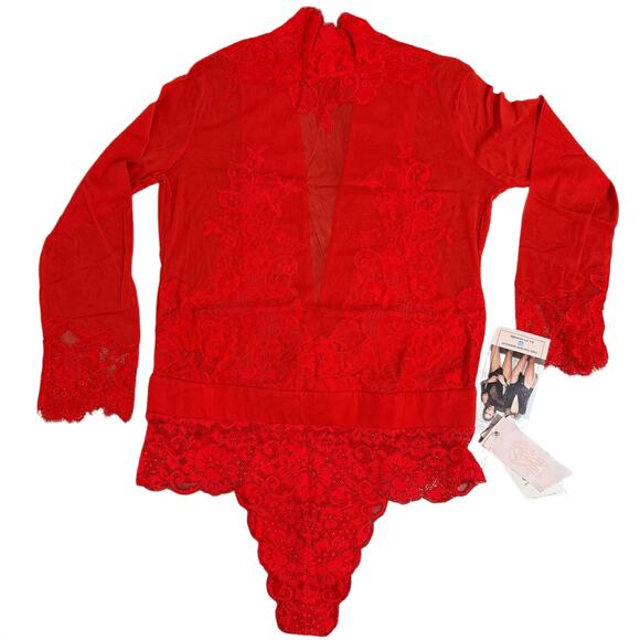 We Are HAH Take HAH Bow Bodysuit - Blood Orange - Reversible - Size XL - $178 - Picture 3 of 10